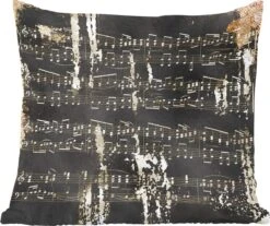 Sierkussens - Kussentjes Woonkamer - 60x60 Cm - Muziek - Goud - Zwart