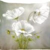 Sierkussens - Kussentjes Woonkamer - 40x40 Cm - Bloemen - Stilleven - Klaproos - Wit - Botanisch -Pillowmonkey 1200x1007 112