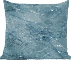 Sierkussens - Kussentjes Woonkamer - 40x40 Cm - Marmer - Blauw - Patronen