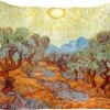 Sierkussens - Kussentjes Woonkamer - 50x50 Cm - Olijfbomen Met Gele Hemel En Zon - Schilderij Van Vincent Van Gogh -Pillowmonkey 1200x1007 132