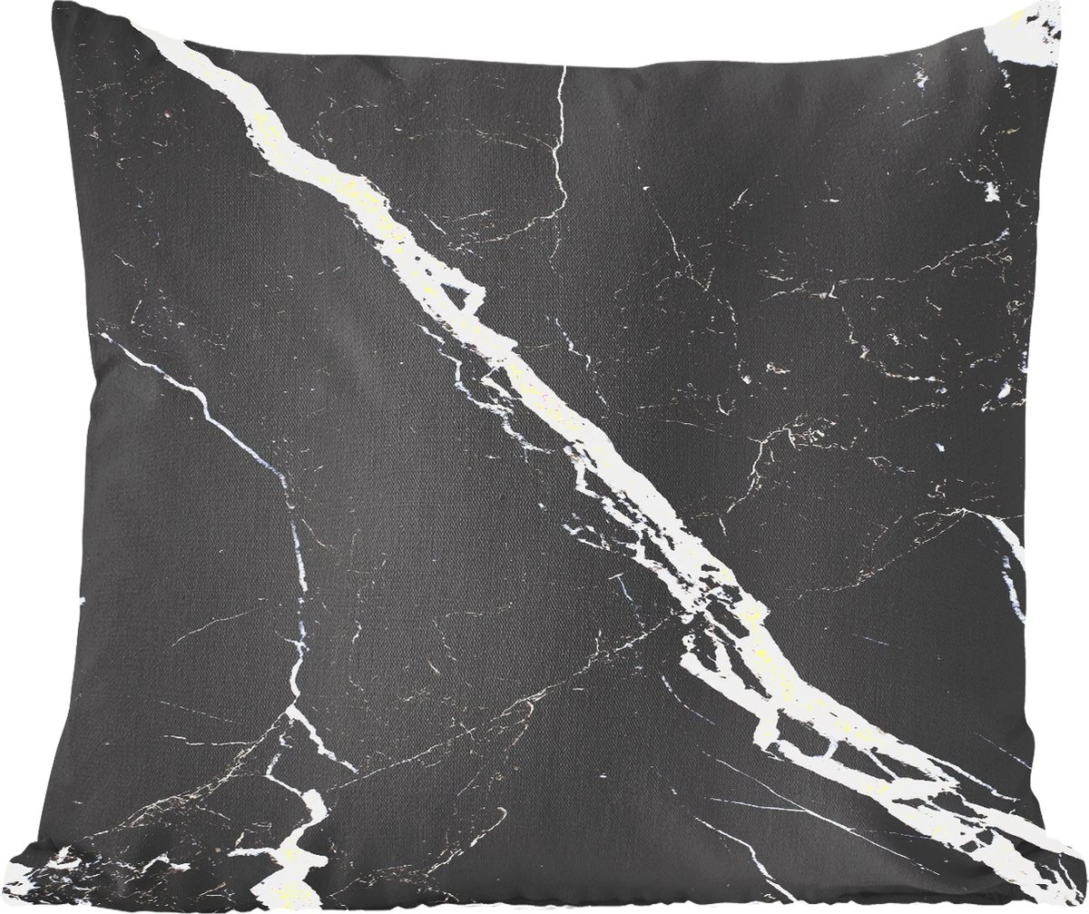 Sierkussens - Kussentjes Woonkamer - 45x45 Cm - Marmer - Zwart - Wit - Patronen 3 Sierkussens - Kussentjes Woonkamer - 45x45 Cm - Marmer - Zwart - Wit - Patronen