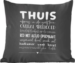 Sierkussens - Kussentjes Woonkamer - 60x60 Cm - Thuis - Spreuken - Liefde