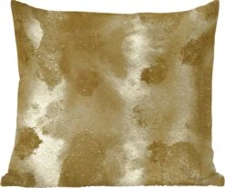 Sierkussens - Kussentjes Woonkamer - 45x45 Cm - Goud - Abstract - Verf