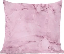 Sierkussens - Kussentjes Woonkamer - 60x60 Cm - Marmer - Roze - Luxe