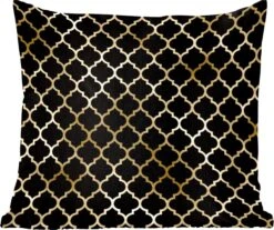 Sierkussens - Kussentjes Woonkamer - 40x40 Cm - Patronen - Goud - Zwart