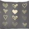 Sierkussens - Kussen - Gouden Getekende Harten Op Zwart Papier - 60x60 Cm - Kussen Van Katoen
