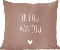Sierkussen - Quotes Liefde Ik Hou Van Jou - Multicolor - 50 Cm X 50 Cm