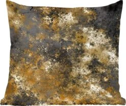Sierkussens - Kussentjes Woonkamer - 40x40 Cm - Goud - Zwart - Abstract - Luxe