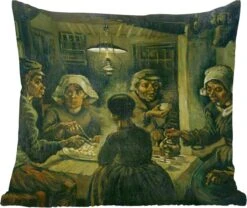 Sierkussens - Kussentjes Woonkamer - 60x60 Cm - De Aardappeleters - Vincent Van Gogh