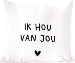 Sierkussens - Kussentjes Woonkamer - 40x40 Cm - Spreuken - Ik Hou Van Jou - Quotes