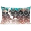Sierkussens - Kussentjes Woonkamer - 50x30 Cm - Abstract - Kubus - Goud - Patronen - Luxe -Pillowmonkey 1200x1053 100