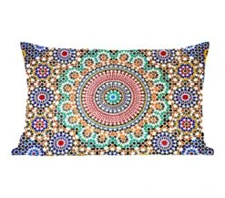 Sierkussens - Kussen - Een Bovenaanzicht Van Marokkaans Mozaïek - 60x40 Cm - Kussen Van Katoen