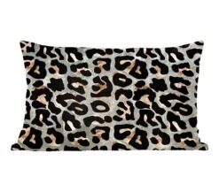 Sierkussens - Kussentjes Woonkamer - 50x30 Cm - Panterprint - Zwart - Bruin - Luxe