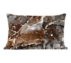 Sierkussens - Kussentjes Woonkamer - 60x40 Cm - Marmer - Goud - Glitter - Luxe