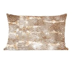 Sierkussens - Kussentjes Woonkamer - 50x30 Cm - Dierenprint - Goud - Luxe - Slang
