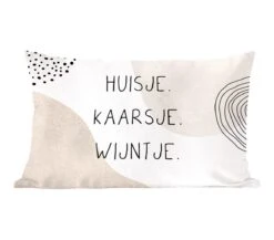 Sierkussens - Kussentjes Woonkamer - 50x30 Cm - Huis - Pastel - Quote