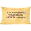 Sierkussens - Kussen - Motiverende Quote 'Stay Positive, Work Hard Op Een Gele Achtergrond - 60x40 Cm - Kussen Van Katoen -Pillowmonkey 1200x1053 34