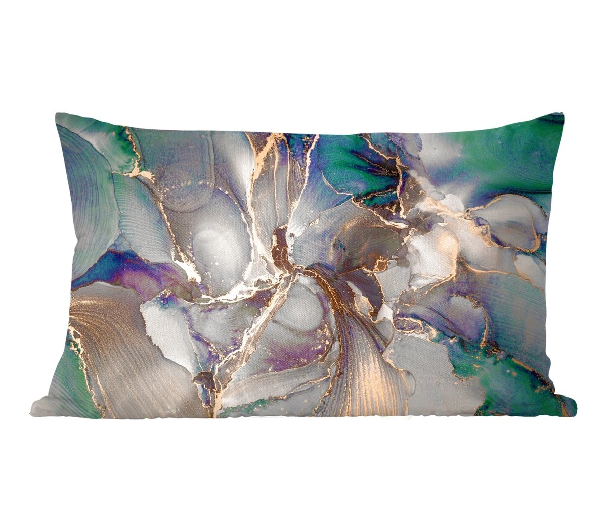 Sierkussens - Kussentjes Woonkamer - 60x40 Cm - Goud - Blauw - Marmer 3 Sierkussens - Kussentjes Woonkamer - 60x40 Cm - Goud - Blauw - Marmer