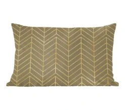 Sierkussens - Kussen - Luxe Patroon Van Lichtgouden Lijnen Tegen Een Donkergroene Achtergrond - 60x40 Cm - Kussen Van Katoen -Pillowmonkey 1200x1053 56