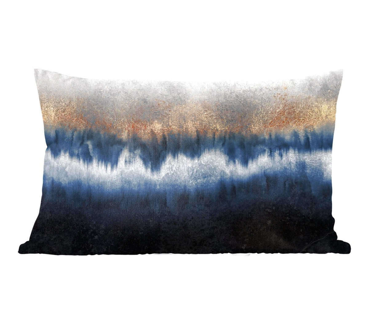 Sierkussens - Kussentjes Woonkamer - 50x30 Cm - Abstract - Goud - Luxe - Blauw 3 Sierkussens - Kussentjes Woonkamer - 50x30 Cm - Abstract - Goud - Luxe - Blauw
