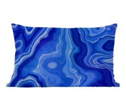 Sierkussens - Kussentjes Woonkamer - 60x40 Cm - Blauw - Agaat - Stenen