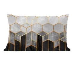 Sierkussens - Kussentjes Woonkamer - 60x40 Cm - Goud - Hexagon - Chic - Patronen - Luxe