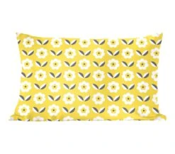Sierkussens - Kussentjes Woonkamer - 60x40 Cm - Bloem - Geel - Patronen - Zomer