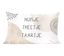 Sierkussens - Kussentjes Woonkamer - 60x40 Cm - Huisje - Eten - Quote