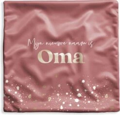 Kussenhoes 45x45 Cm - Je Wordt Oma - Roze - Goud - Spreuken - Katoen / Polyester - Voor Binnen