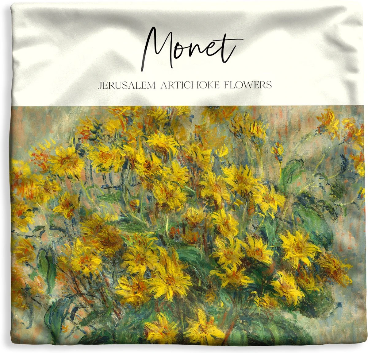 Kussenhoes 45x45 Cm - Schilderij - Jerusalem Artichoke Flowers - Monet - Katoen / Polyester - Voor Binnen 3 Kussenhoes 45x45 Cm - Schilderij - Jerusalem Artichoke Flowers - Monet - Katoen / Polyester - Voor Binnen