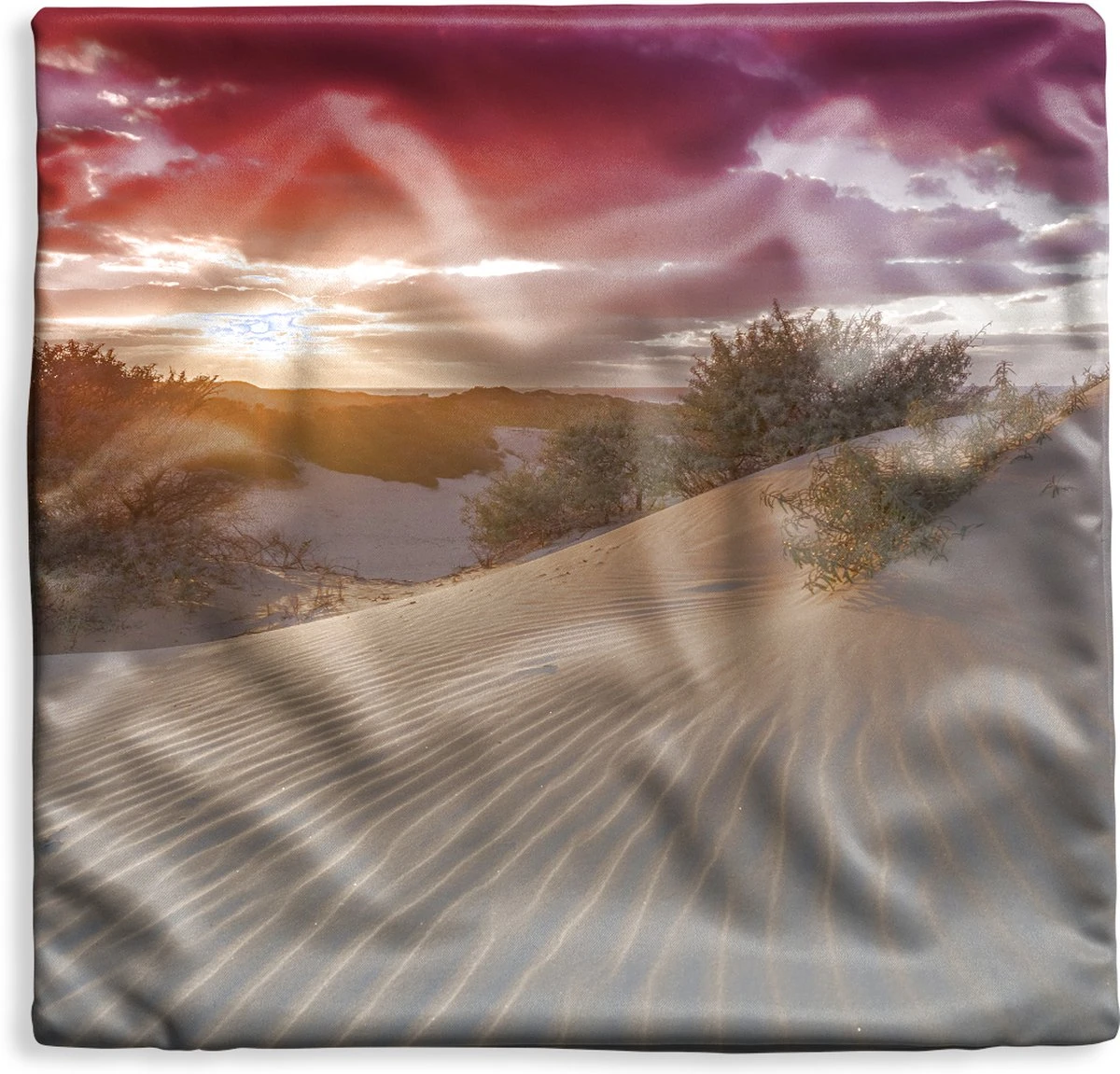 Kussenhoes 40x40 Cm - Zonsondergang Bij Het Nederlandse Strand - Katoen / Polyester - Voor Binnen 3 Kussenhoes 40x40 Cm - Zonsondergang Bij Het Nederlandse Strand - Katoen / Polyester - Voor Binnen