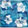 Kussenhoes 50x50 Cm - Tropisch - Bloemen - Blauw - Katoen / Polyester - Voor Binnen