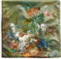 Kussenhoes 50x50 Cm - Stilleven Met Bloemen - Schilderij Van Jan Van Huysum - Katoen / Polyester - Voor Binnen