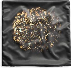 Kussenhoes 45x45 Cm - Bloemen - Bladeren - Goud - Katoen / Polyester - Voor Binnen