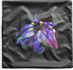 Kussenhoes 40x40 Cm - Bloem - Kleuren - Zwart - Katoen / Polyester - Voor Binnen