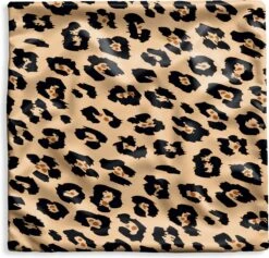 Kussenhoes 60x60 Cm - Panterprint - Oranje - Zwart - Katoen / Polyester - Voor Binnen