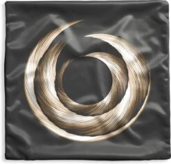 Kussenhoes 50x50 Cm - Goudgekleurde Spiraal Van Penseelstreken - Katoen / Polyester - Voor Binnen