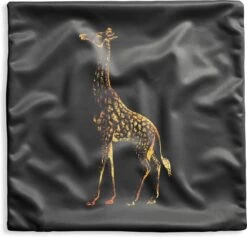 Kussenhoes 45x45 Cm - Vintage - Giraf - Goud - Katoen / Polyester - Voor Binnen