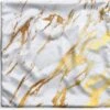 Kussenhoes 40x40 Cm - Marmer - Patronen - Wit - Goud - Katoen / Polyester - Voor Binnen