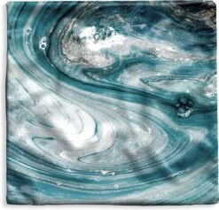 Kussenhoes 40x40 Cm - Close-up Van De Binnenkant Van Een Blauwe Geode Uit De Natuur - Katoen / Polyester - Voor Binnen