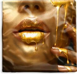 Kussenhoes 40x40 Cm - Vrouw - Verf - Goud - Katoen / Polyester - Voor Binnen