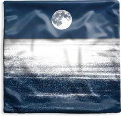 Kussenhoes 45x45 Cm - Zee - Maan - Water - Katoen / Polyester - Voor Binnen