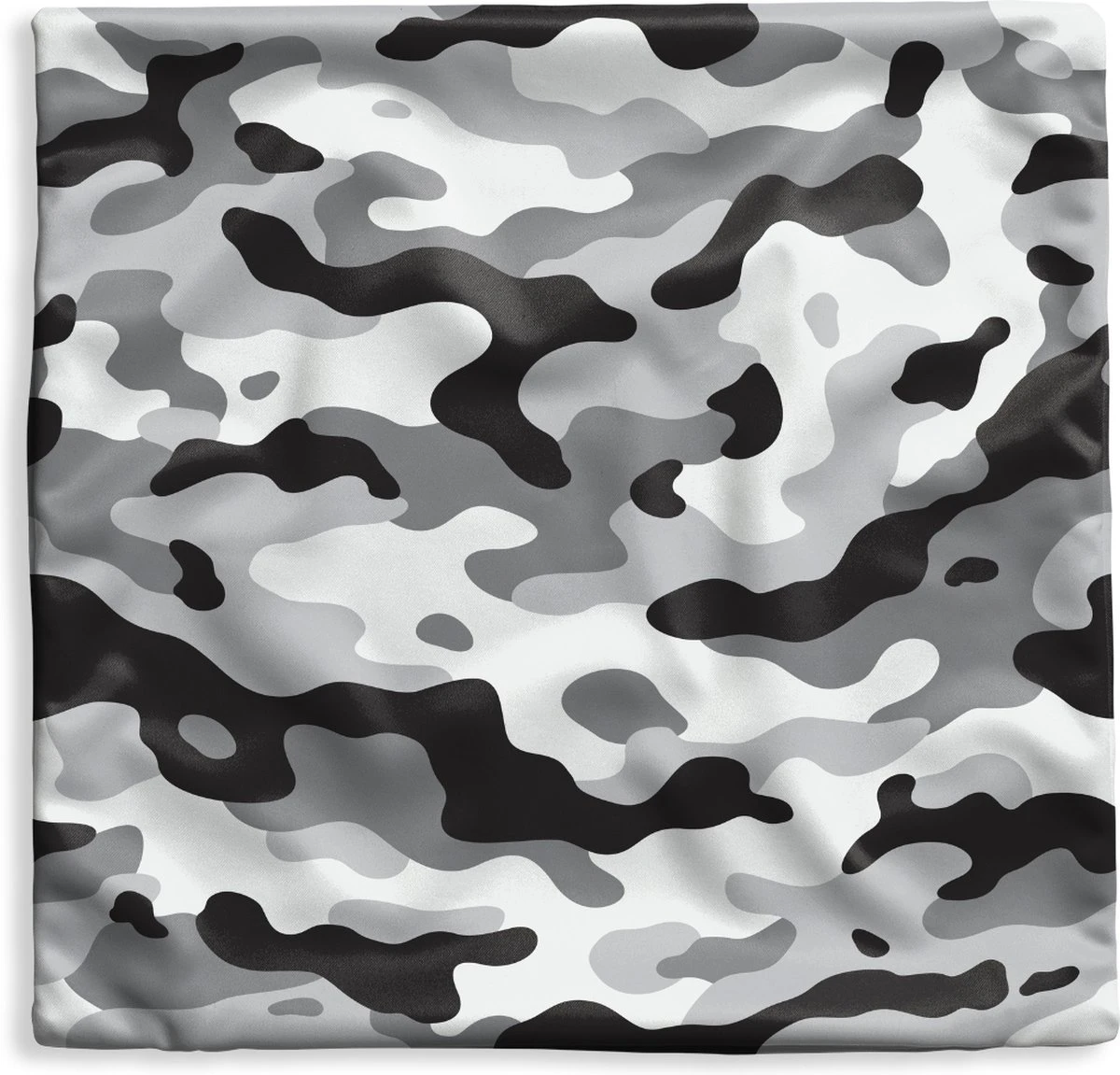 Kussenhoes 50x50 Cm - Zwart-wit Camouflage Patroon - Katoen / Polyester - Voor Binnen 3 Kussenhoes 50x50 Cm - Zwart-wit Camouflage Patroon - Katoen / Polyester - Voor Binnen