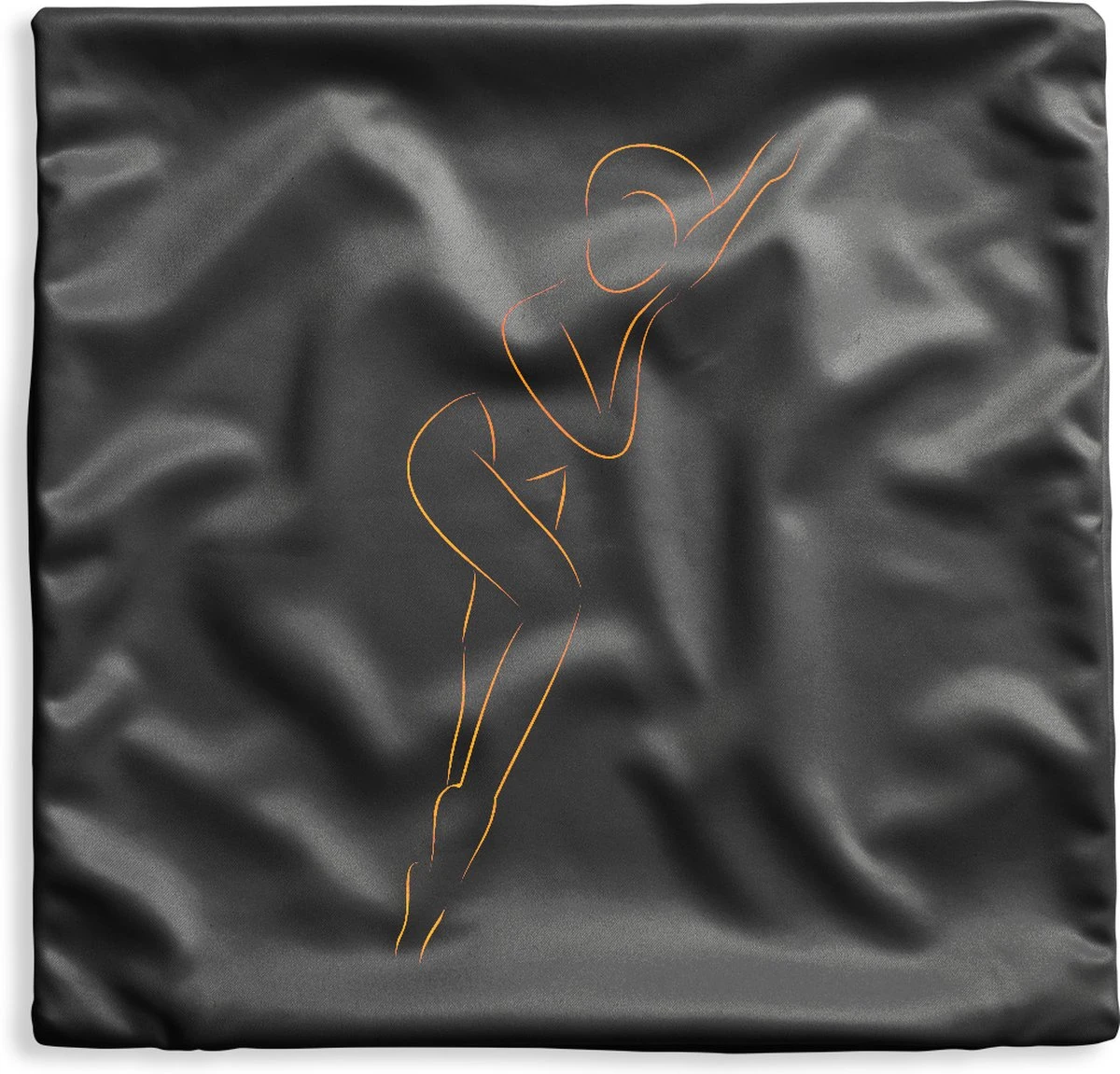 Kussenhoes 45x45 Cm - Vrouw - Zwart - Goud - Line Art - Katoen / Polyester - Voor Binnen 3 Kussenhoes 45x45 Cm - Vrouw - Zwart - Goud - Line Art - Katoen / Polyester - Voor Binnen