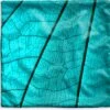 Kussenhoes 40x40 Cm - Bladskelet Turquoise Blad - Katoen / Polyester - Voor Binnen