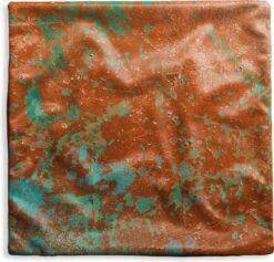Kussenhoes 40x40 Cm - Staalplaat - Turquoise - Roest - Katoen / Polyester - Voor Binnen