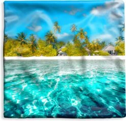 Kussenhoes 40x40 Cm - Strand - Palmbomen - Zee - Katoen / Polyester - Voor Binnen