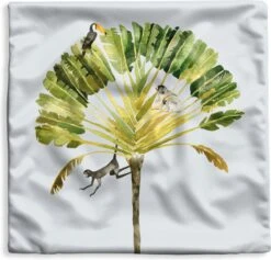 Kussenhoes 50x50 Cm - Jungle - Aap - Toekan - Katoen / Polyester - Voor Binnen