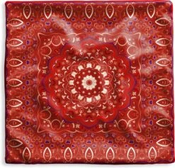 Kussenhoes 60x60 Cm - Perzisch Tapijt - Patronen - Mandala - Rood - Katoen / Polyester - Voor Binnen