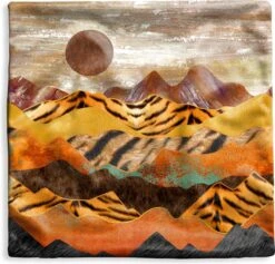 Kussenhoes 40x40 Cm - Tijgerprint - Goud - Marmer - Katoen / Polyester - Voor Binnen